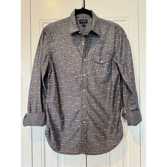 Urban Outfitters CPO PROVISIONS Gray Floral Long-Sleeve Button Down - Picture 4 of 7